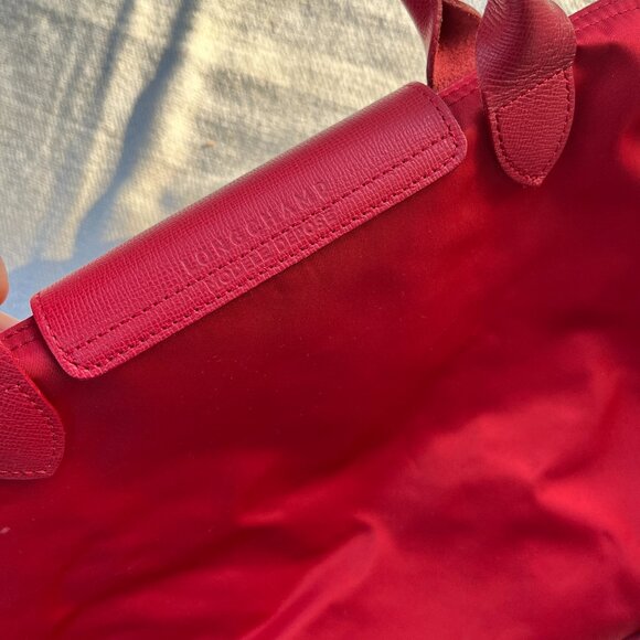 LONGCHAMP Monochrome dynamic red MODELE DEPOSE shoulder tote EUC with strap - Picture 9 of 10